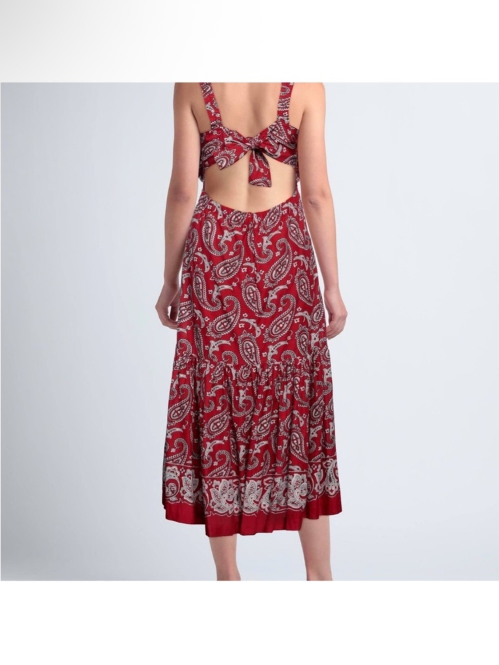Sea New York Red Paisley Crochet-Trim Maxi Dress - Picture 3 of 6